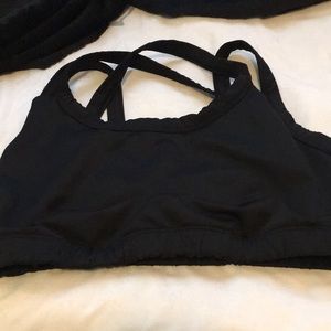 Livit black cross cross back sports bra size Large